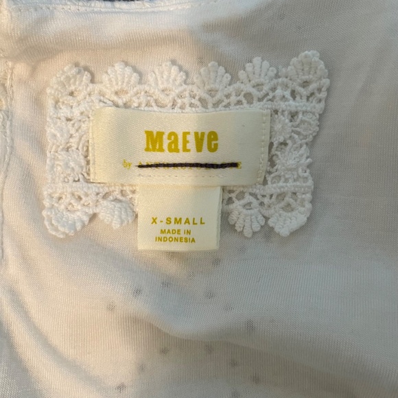 Anthropologie Maeve XS Maxi dress soft t shirt material eyelet Like New - Picture 6 of 13